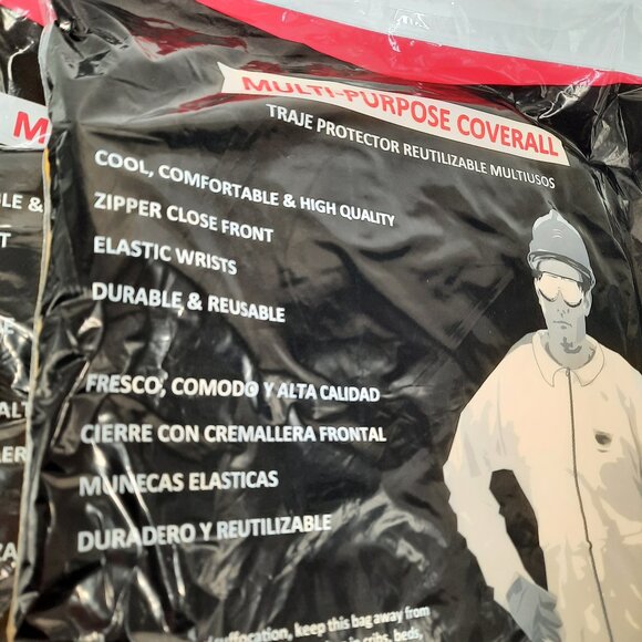 Brand New Multi Purpose Yellow Coverall Set of 3 One Size Fits Most Adults - Picture 5 of 6